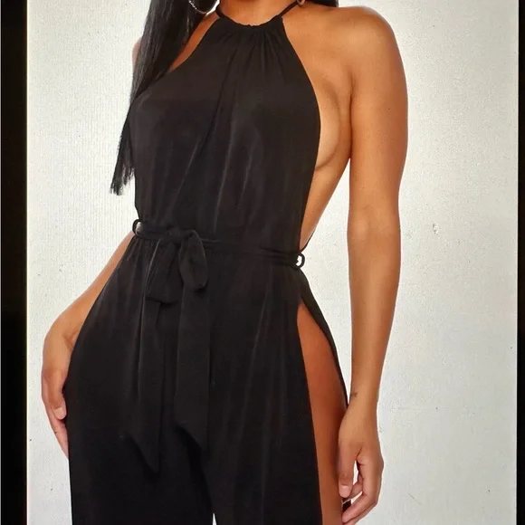 FashionNova Genie Open Thigh Jumpsuit - Picture 2 of 6